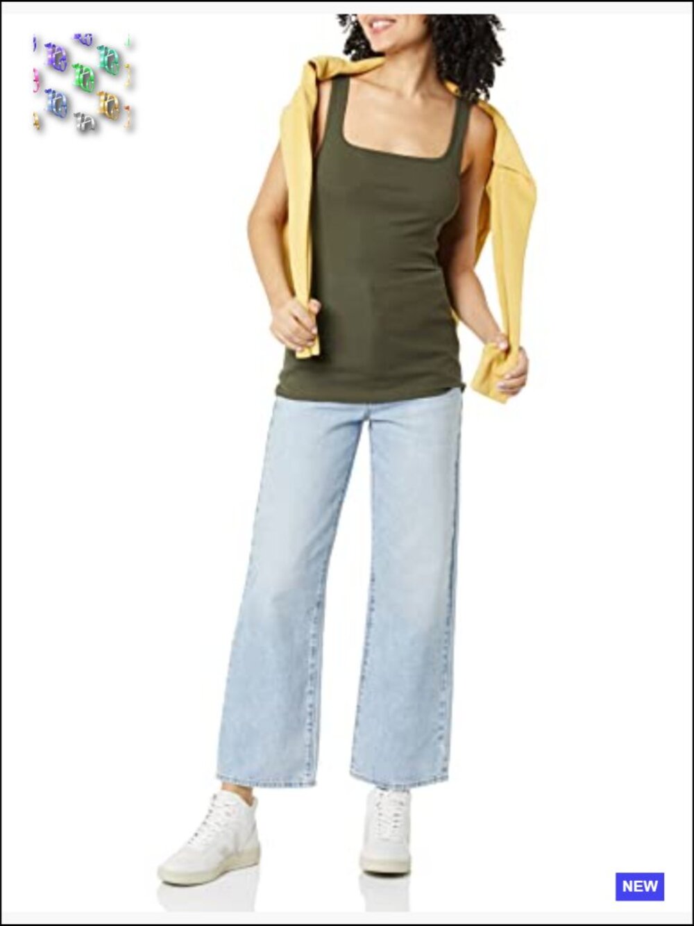 Slim Fit Square Neck Tank Top Soft Cotton Modal Casual Layering Essential 2-Pack - Picture 4 of 4